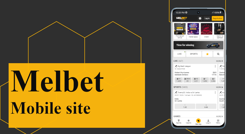 Melbet mobile site from Android or iOS device