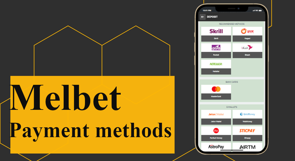 All the available payment methods at Melbet